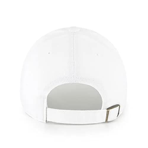 '47 New York Yankees Ballpark Clean Up Dad Hat Baseball Cap | Relaxed Fit Cotton Twill, Adjustable Strapback, White/Pink Bottom thumbnail 3