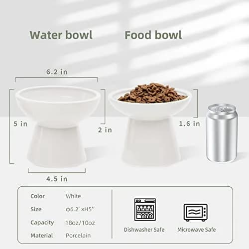 CEEFU 2-Pack Elevated Ceramic Cat Bowls Extra Wide for Food & Water | Whisker-Friendly, Stable & Stylish thumbnail 3