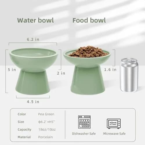 CEEFU 2-Pack Elevated Ceramic Cat Bowls Extra Wide for Food & Water | Whisker-Friendly, Stable & Stylish thumbnail 2
