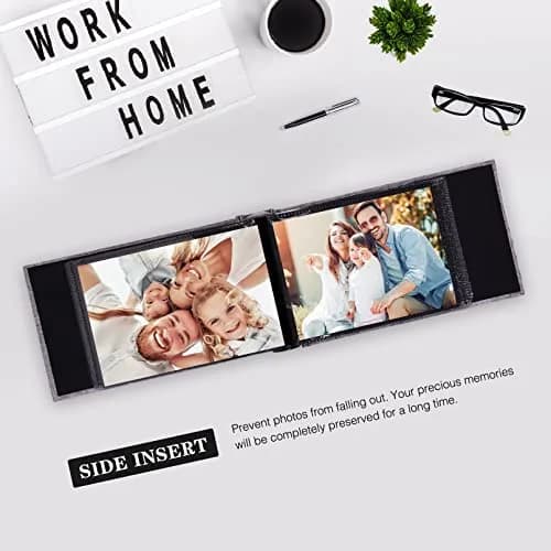 Mublalbum Green Linen Cover Photo Album with Window, 100 Pockets (50 Sheets) | Holds 1 Horizontal 4x6 Photo Per Page thumbnail 3