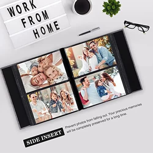 Mublalbum Gray Linen Cover Photo Album with Window, 200 Pockets (9" x 8.3" x 2") | Classic Memory Keeper thumbnail 3