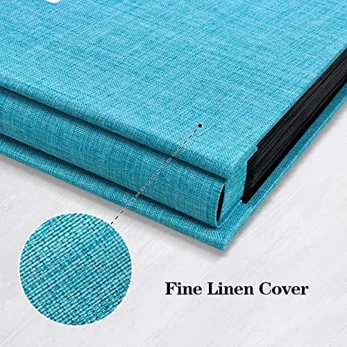 Mublalbum Blue Linen Cover Photo Album with Window | Holds 100 Horizontal 4x6 Photos thumbnail 6