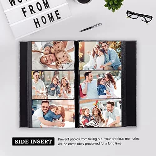 Mublalbum Red Linen Cover 4x6 Photo Album with Window, 300 Pockets | Keepsake Wedding & Baby Photo Book thumbnail 3