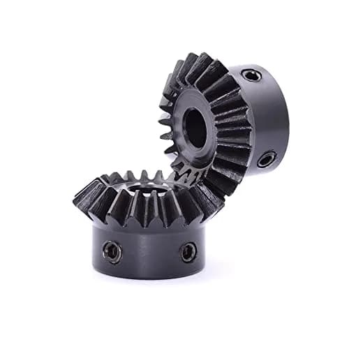 PGFUN 2 Pcs 1 Module 20 Teeth 6mm Shaft Hole Tapered Bevel Gear Set | 90 Degree Steering Drive thumbnail 4