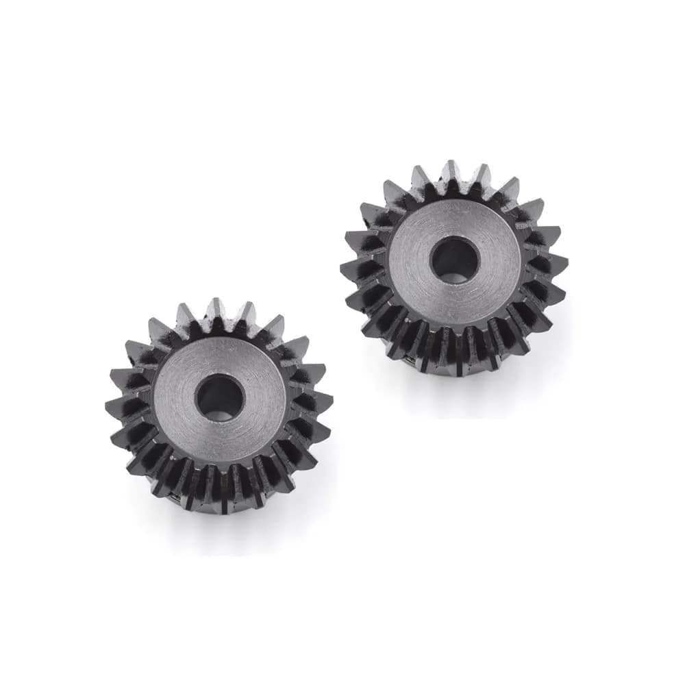 PGFUN 2 Pcs 1 Module 20 Teeth 6mm Shaft Hole Tapered Bevel Gear Set | 90 Degree Steering Drive — 8mm