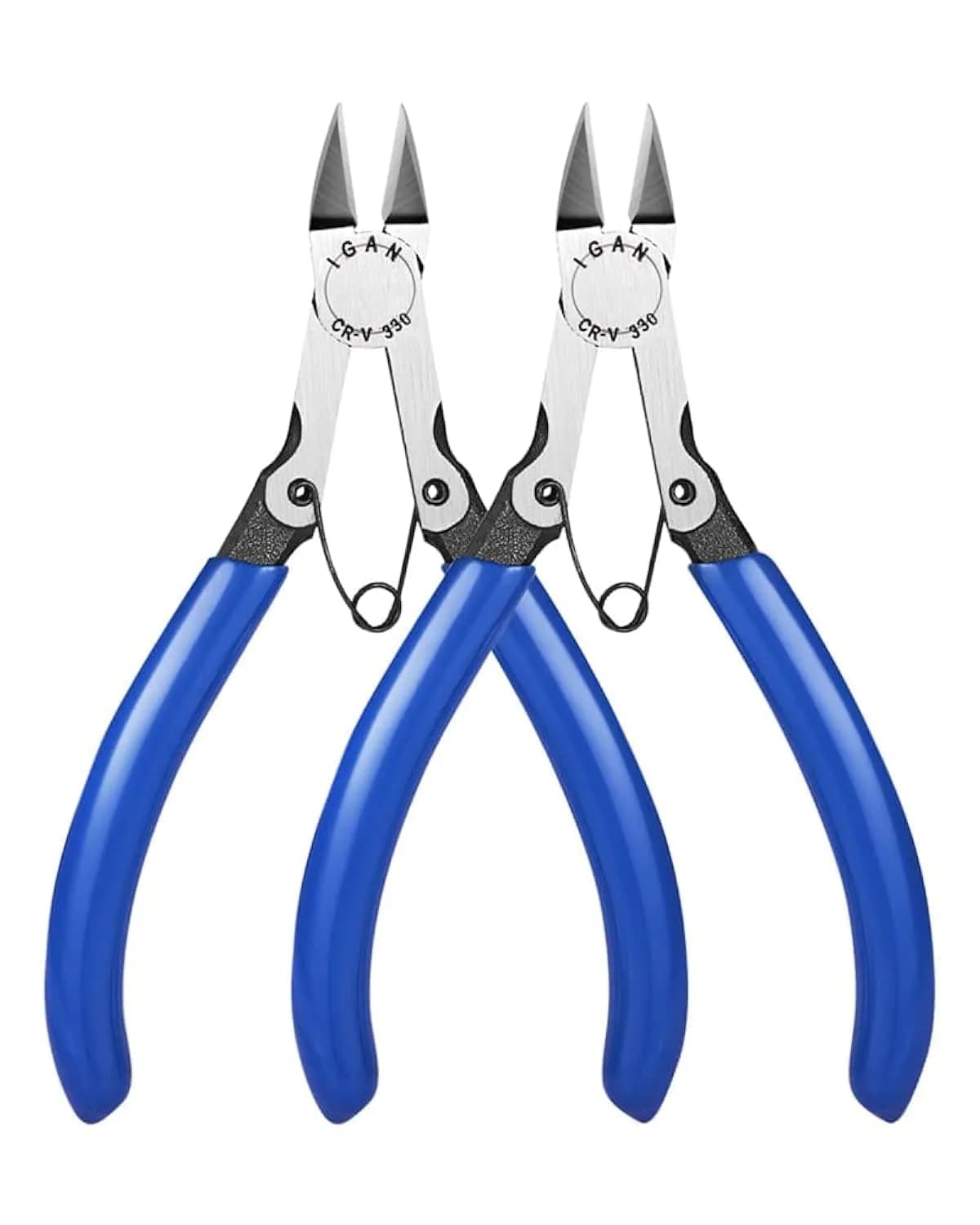 IGAN-330 Wire Flush Cutters 5''x2 | Ultra Sharp Precision CR-V Side Cutters for Electronics & Jewelry — 5''x2