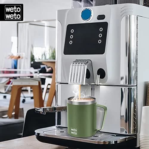 WETOWETO 14 oz (397 ml) Insulated Coffee Mug with Handle & 2 Lids | Vacuum Insulated Stainless Steel Travel Tumbler thumbnail 5
