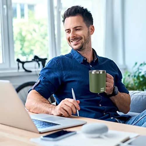WETOWETO 14 oz (397 ml) Insulated Coffee Mug with Handle & 2 Lids | Vacuum Insulated Stainless Steel Travel Tumbler thumbnail 6
