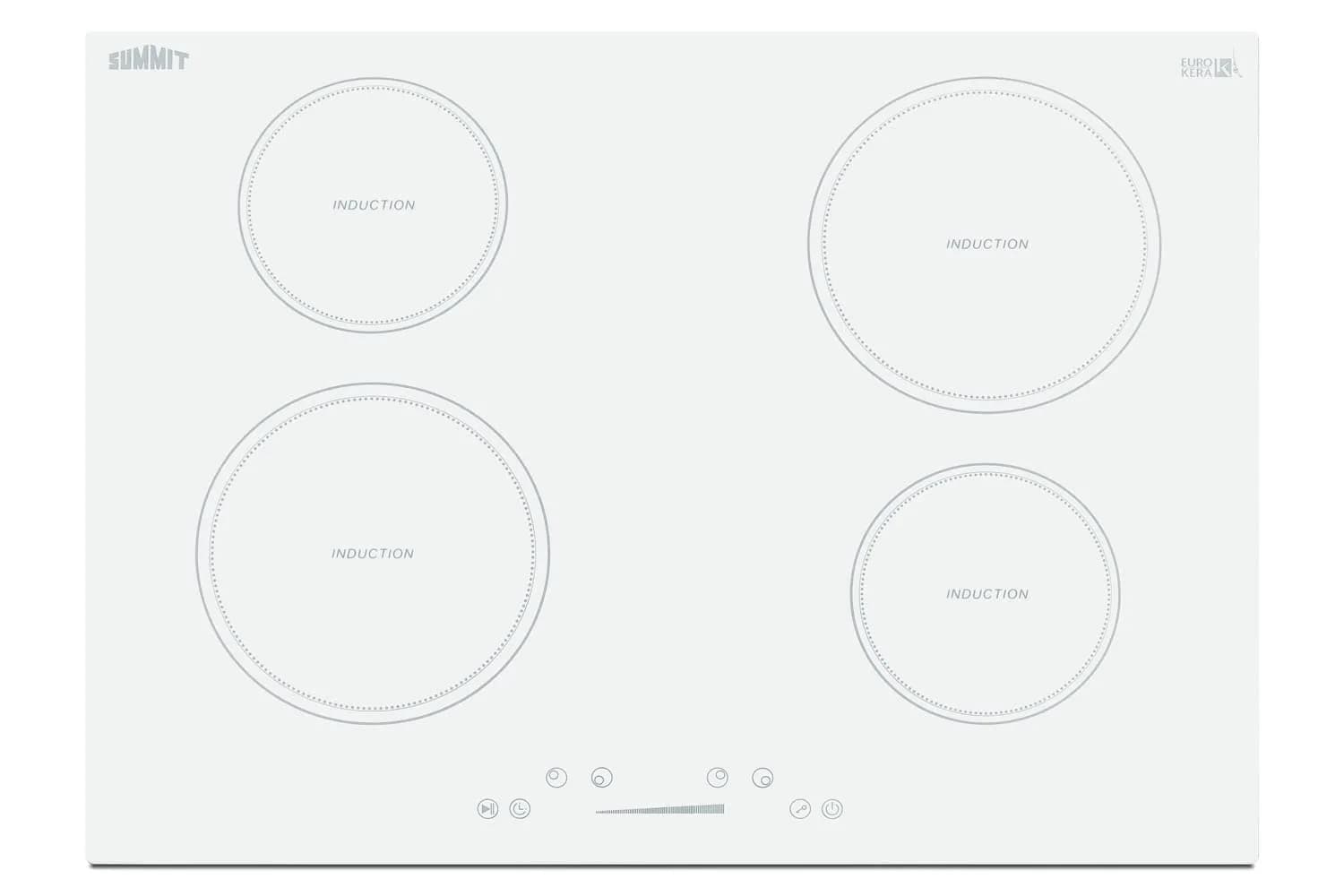 Summit 30" 4 Burner Induction Cooktop, White | Efficient Electromagnetic Heating for Safe, Fast Cooking