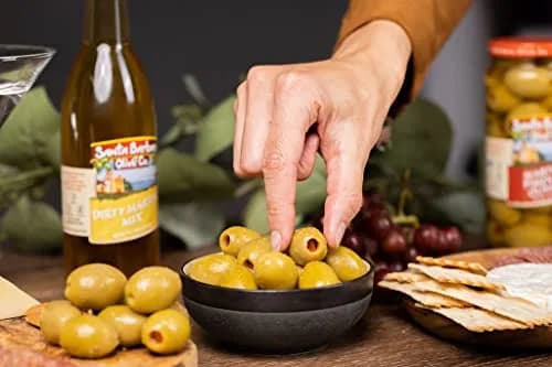 Santa Barbara Olive Co Green Olives Pitted Anchovy Stuffed 3 Pack | Perfect for Charcuterie & Salads thumbnail 6