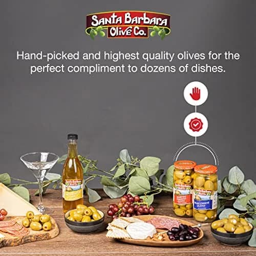 Santa Barbara Olive Co Green Olives Pitted Anchovy Stuffed 3 Pack | Perfect for Charcuterie & Salads thumbnail 8