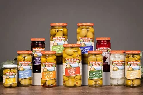 Santa Barbara Olive Co Green Olives Pitted Anchovy Stuffed 3 Pack | Perfect for Charcuterie & Salads thumbnail 9