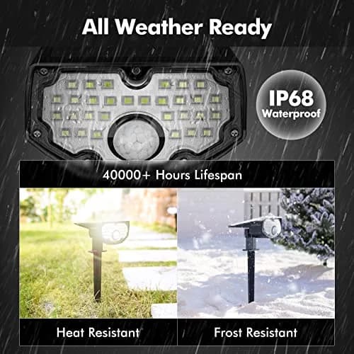 AloftSun Solar Motion Sensor Outdoor Lights | Waterproof 30 LED Spotlights for Yard & Garden thumbnail 6