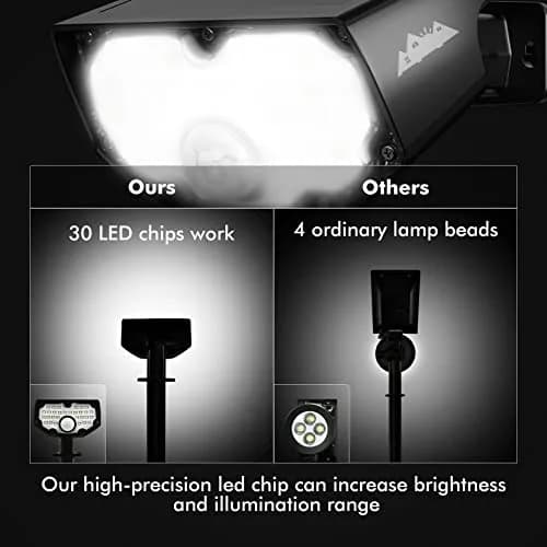 AloftSun Solar Motion Sensor Outdoor Lights | Waterproof 30 LED Spotlights for Yard & Garden thumbnail 8