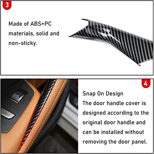 Jaronx Carbon Fiber Pattern Door Handle Covers for BMW 5 Series G30/G31/F90 M5 2017-2022 (2-Piece Set) thumbnail 5