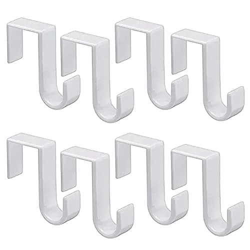1st Choice Over The Door Hooks 8 Pack White | Reversible Heavy-Duty Plastic Hooks (4.72 x 2.55 x 1.18 inches) thumbnail 1