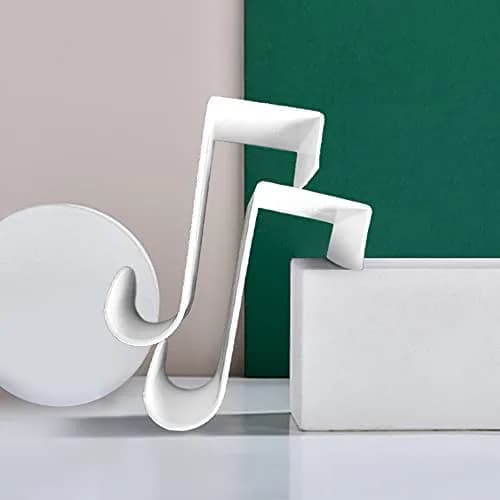 1st Choice Over The Door Hooks 8 Pack White | Reversible Heavy-Duty Plastic Hooks (4.72 x 2.55 x 1.18 inches) thumbnail 6