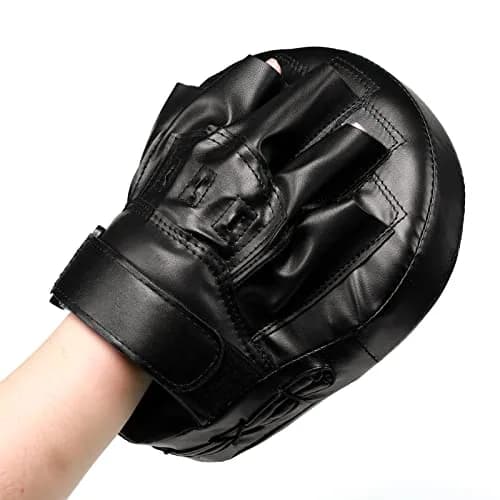Valleycomfy Boxing Pads Curved Focus Mitts for Men Women | Leather, Shock-Absorbing Padding, Adjustable Fit thumbnail 5