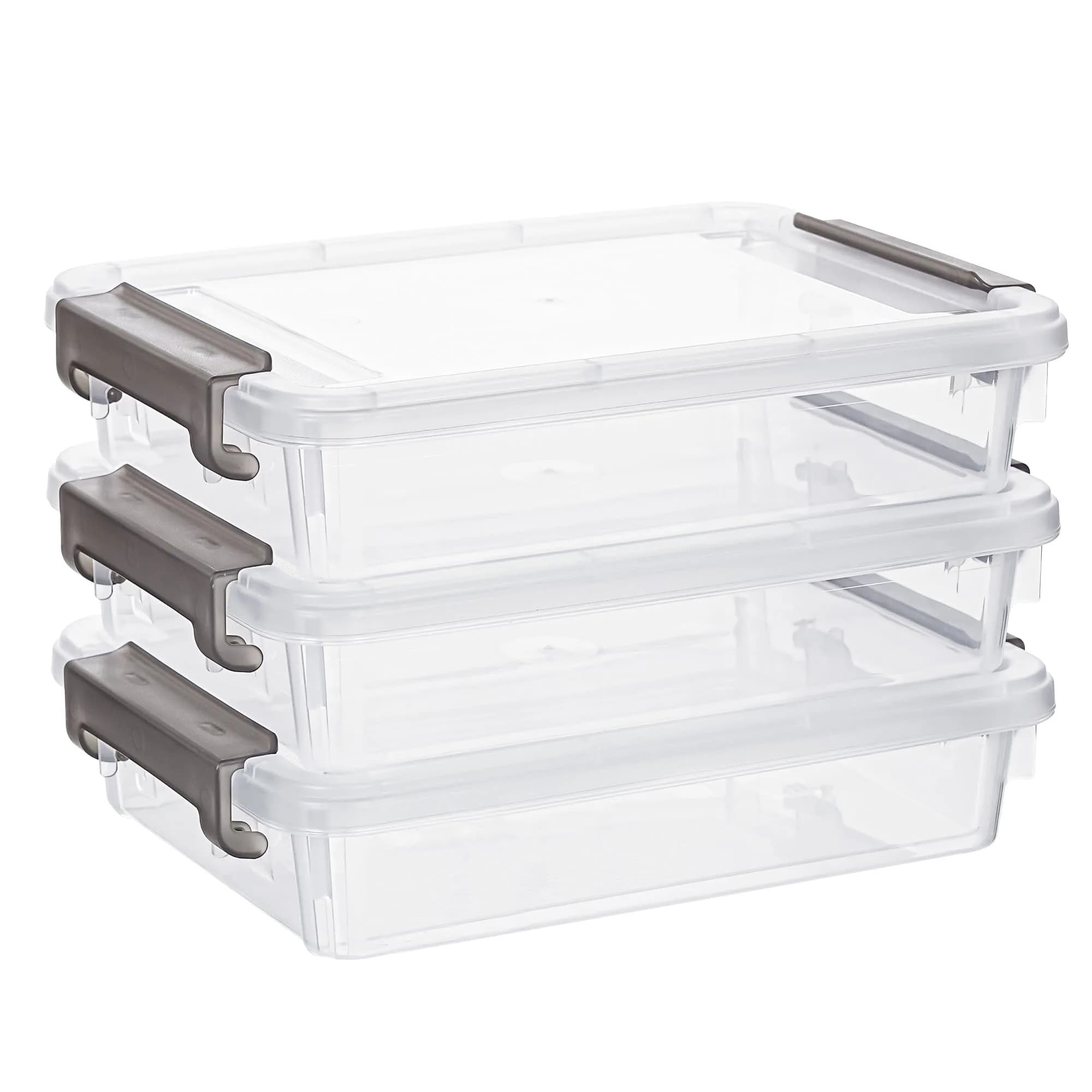 Citylife 3.3 Qt Storage Bins with Lids | Stackable Plastic Organizer for Office & School Supplies — 3.3 Qt
