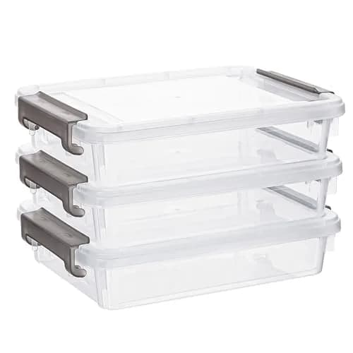 Citylife 3.3 Qt Storage Bins with Lids | Stackable Plastic Organizer for Office & School Supplies thumbnail 1