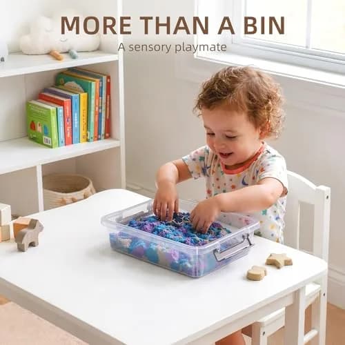 Citylife 3.3 Qt Storage Bins with Lids | Stackable Plastic Organizer for Office & School Supplies thumbnail 9