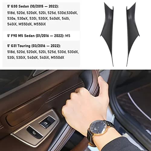 Jaronx BMW 5 Series G30 G31 F90 M5 Door Handle Covers 2017-2022 (2-Piece Set, Black) thumbnail 2