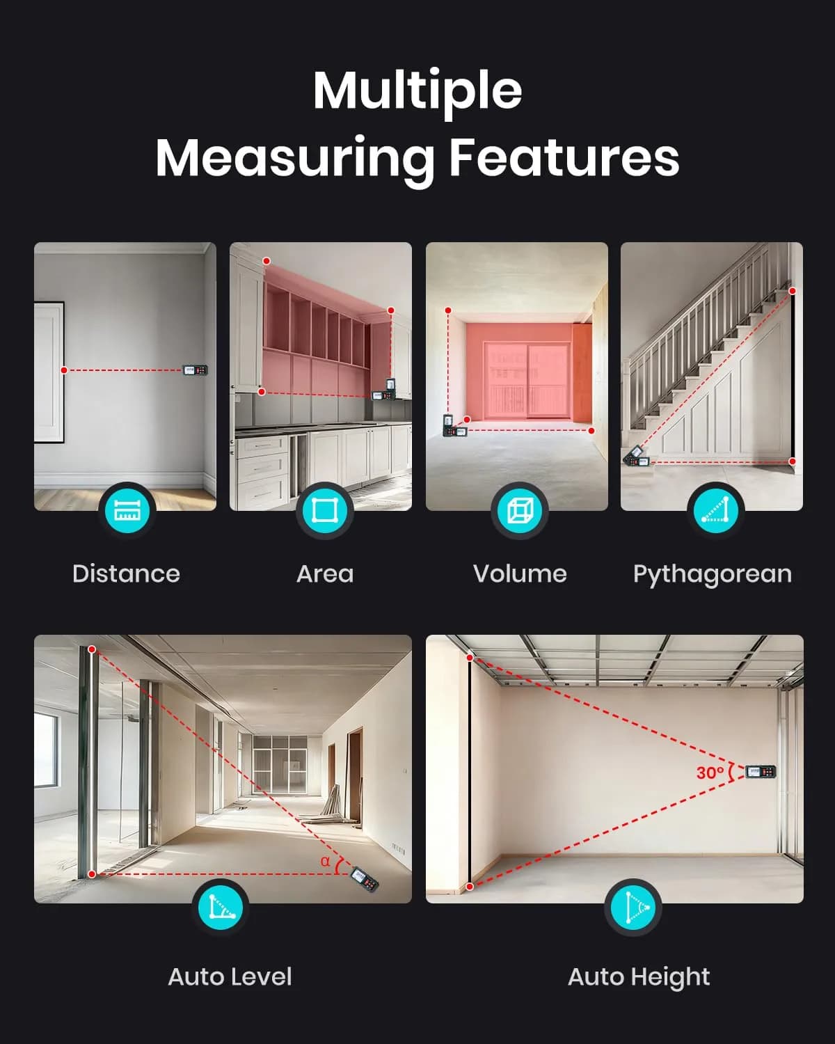 MILESEEY Laser Measure D5 120M 393ft (120m) | Accurate Angle Sensor & Volume Calculation - view 5