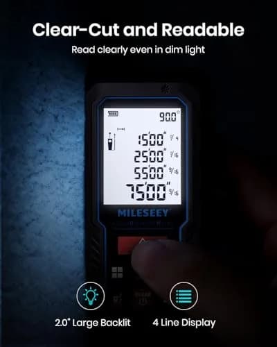 MILESEEY Laser Measure D5 120M 393ft (120m) | Accurate Angle Sensor & Volume Calculation thumbnail 7