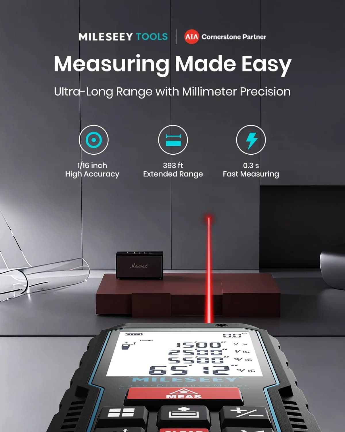 MILESEEY Laser Measure D5 120M 393ft (120m) | Accurate Angle Sensor & Volume Calculation - view 2