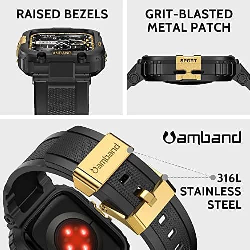 amBand Watch Band Compatible with Apple Watch Series 9/8/7 45mm & SE 44mm | Rugged Protective Cover thumbnail 2