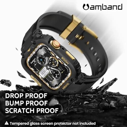 amBand Watch Band Compatible with Apple Watch Series 9/8/7 45mm & SE 44mm | Rugged Protective Cover thumbnail 3