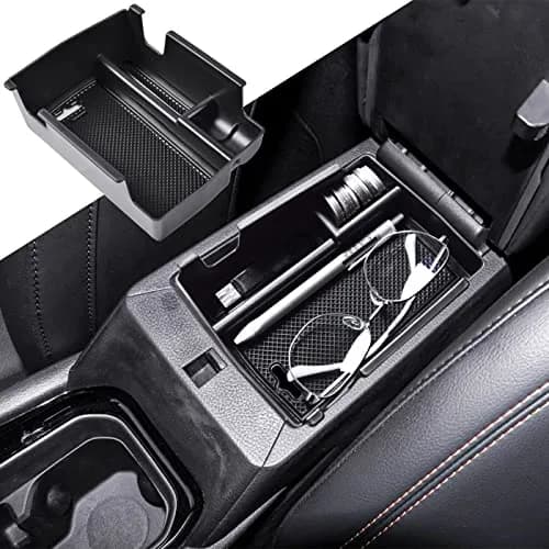 TACOBRO Black Center Console Organizer Tray for Jeep Compass 2022-2025 | Secondary Storage Divider with USB Hole thumbnail 1