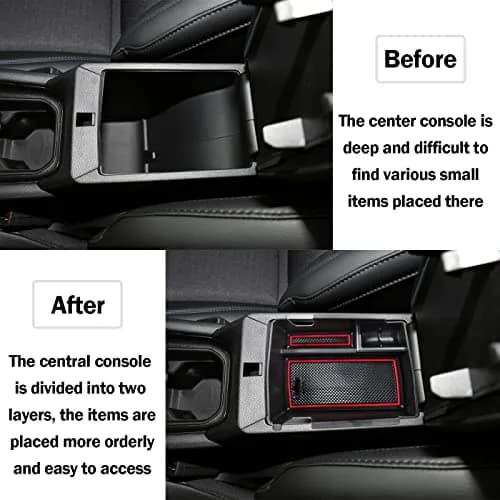 TACOBRO Red Center Console Organizer Tray for Jeep Compass 2022-2025 | Fits OEM Console thumbnail 5
