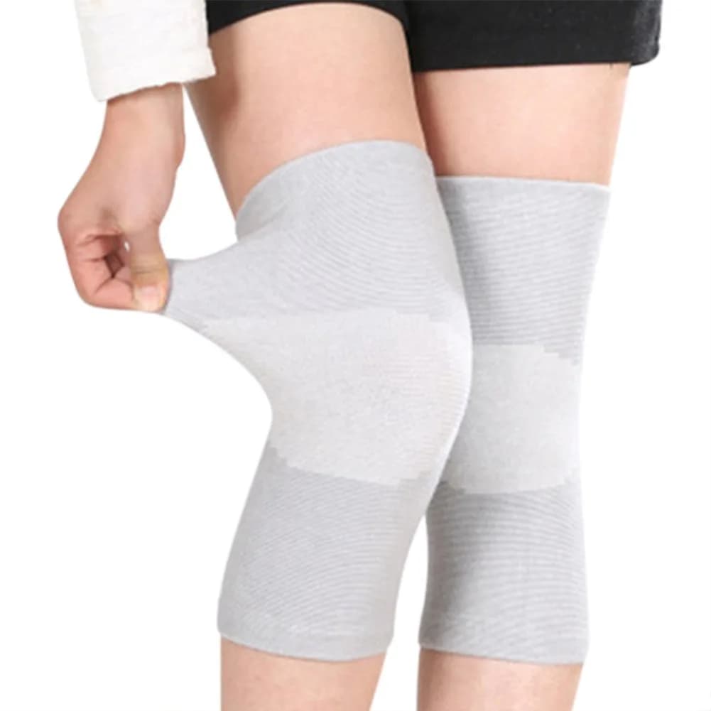 JUMISEE Cotton Knee Sleeves for Knee Support, Circulation Improvement & Pain Relief, Sport Compression for Running, Arthritis Pain (Gray, X-Large)