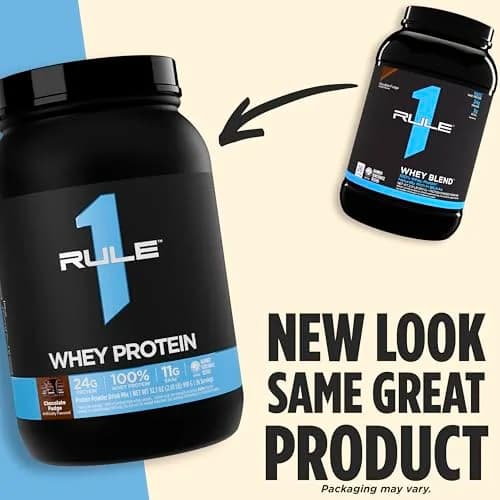 Rule 1 Proteins Whey Protein Powder Vanilla Ice Cream 2 Pound | 24g Protein, BCAAs, USA Made thumbnail 2