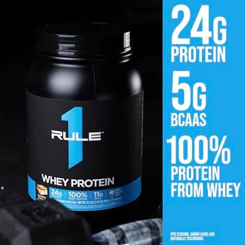 Rule 1 Proteins Whey Protein Powder Vanilla Ice Cream 2 Pound | 24g Protein, BCAAs, USA Made thumbnail 3