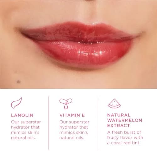 Lanolips Fruity Jellybalm - Tinted Lip Balm & Jelly Lip Gloss Watermelon 10g | Moisturizing Lanolin Lip Makeup thumbnail 3