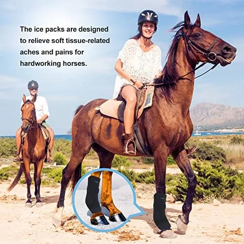 NEWGO Horse Ice Pack, 16.7"x 15" Contoured Wrap with 2 Gel Packs | Soft Neoprene Cover for Soft Tissue Relief thumbnail 6