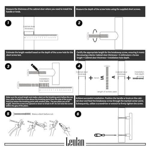 Leulan Brushed Nickel and Gold Cabinet Handles 5 Inch (128mm) | 10 Pack Two-Tone Kitchen Hardware thumbnail 6