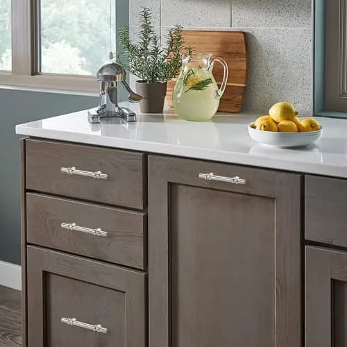 Leulan Brushed Nickel and Gold Cabinet Handles 5 Inch (128mm) | 10 Pack Two-Tone Kitchen Hardware thumbnail 8