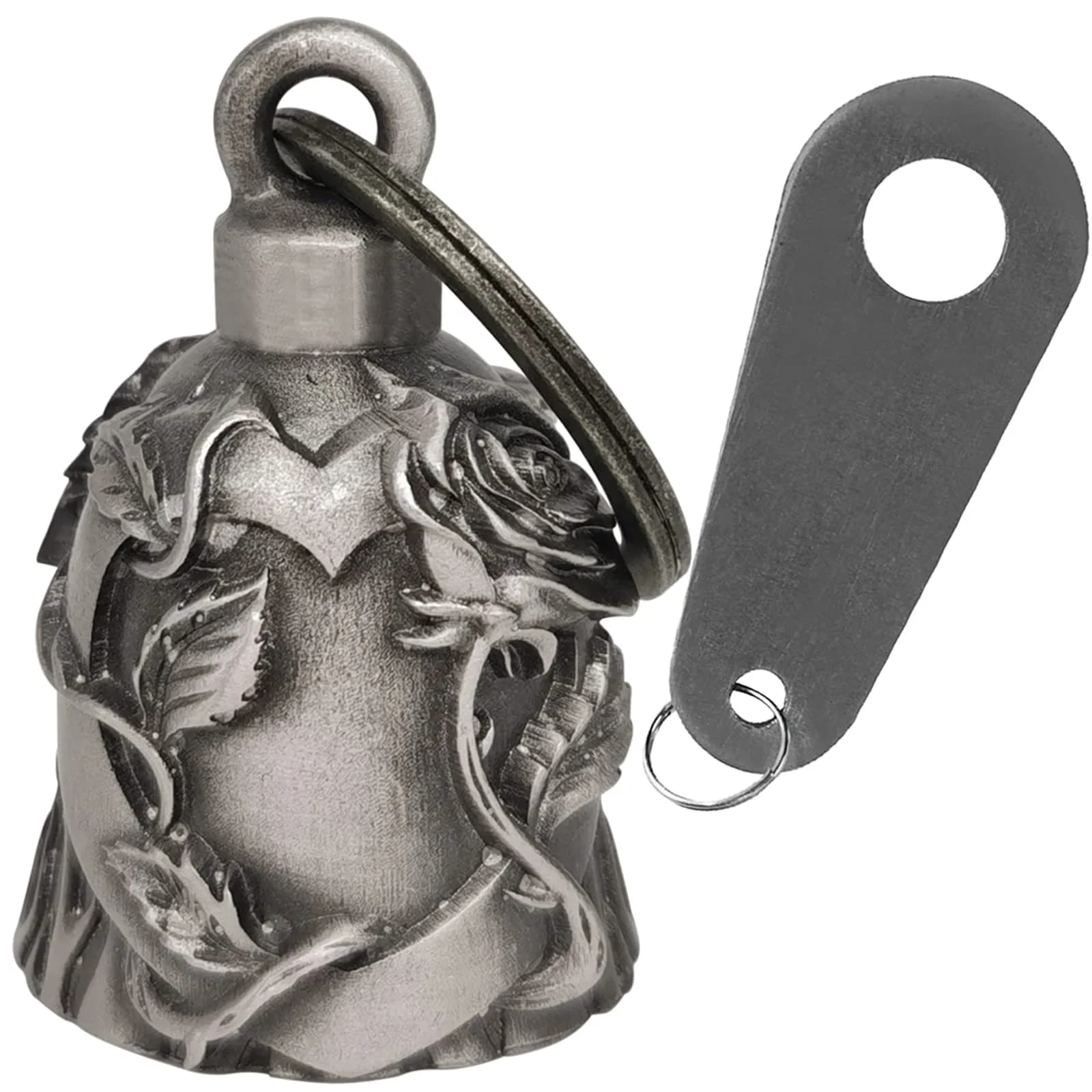 Dream Apparel Rose & Heart Guardian Angel Motorcycle Bell - Ride Safe, Ward Off Gremlins - main product image