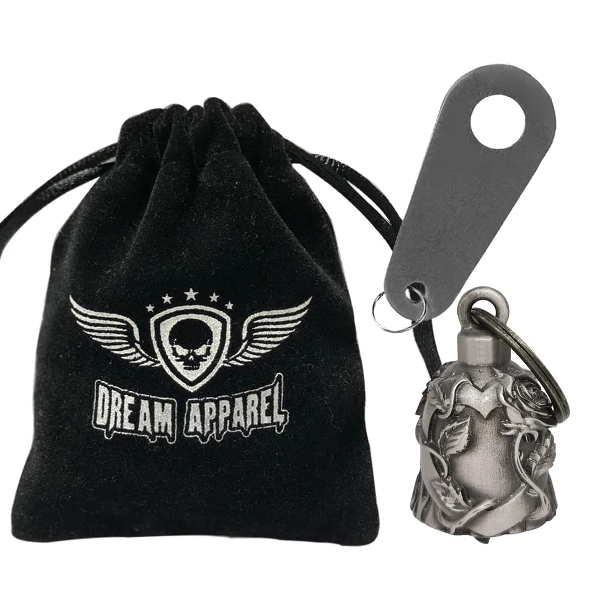 Dream Apparel Rose & Heart Guardian Angel Motorcycle Bell - Ride Safe, Ward Off Gremlins - view 2