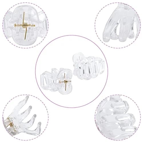 YOHAMA Clear Octopus Claw Clips 10 Count (4cm/1.57 inch) | Secure Hold for Thin to Thick Hair thumbnail 3