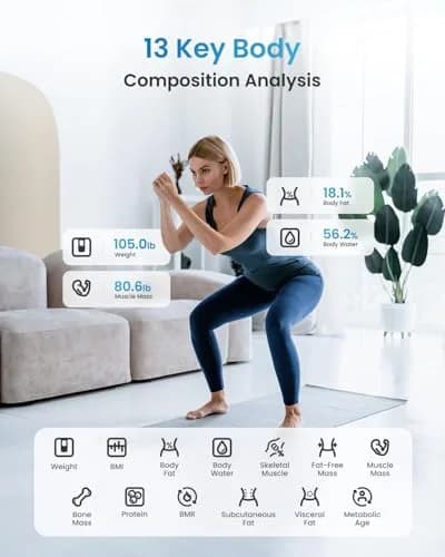 RENPHO Smart Scale for Body Weight, BMI & Body Fat, 13 Metrics, Marble | FDA Approved, 400 lbs Capacity thumbnail 4