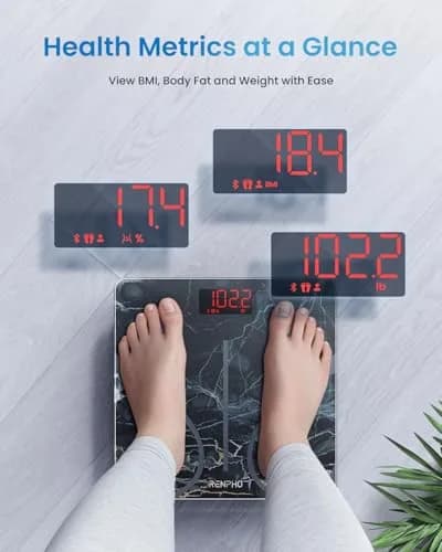 RENPHO Smart Scale for Body Weight, BMI & Body Fat, 13 Metrics, Marble | FDA Approved, 400 lbs Capacity thumbnail 2