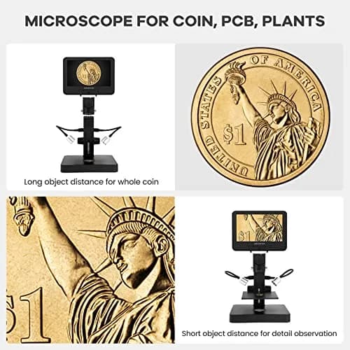 Andonstar AD246S-P HDMI Digital Microscope with 7'' Screen, 4000x 3 Lens | UHD 2160P Video Record, Coin & Biological Use thumbnail 5