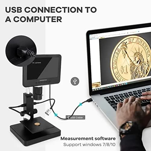 Andonstar AD246S-P HDMI Digital Microscope with 7'' Screen, 4000x 3 Lens | UHD 2160P Video Record, Coin & Biological Use thumbnail 7