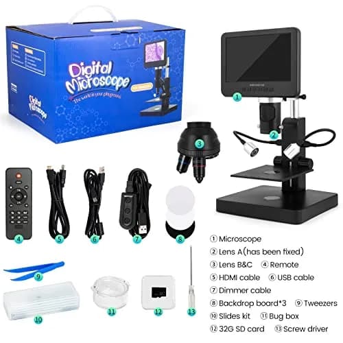 Andonstar AD246S-P HDMI Digital Microscope with 7'' Screen, 4000x 3 Lens | UHD 2160P Video Record, Coin & Biological Use thumbnail 8