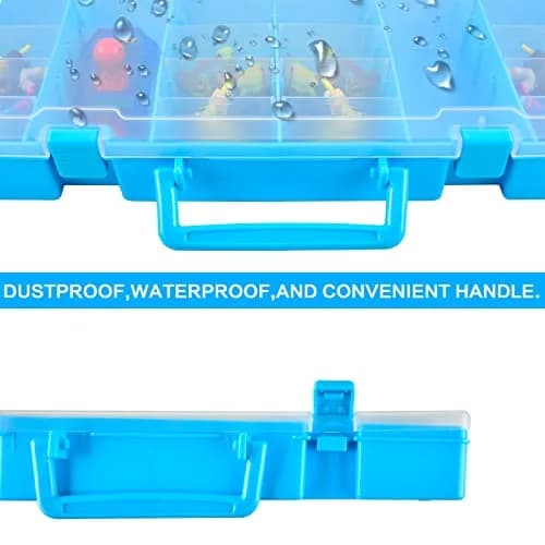 Aptbyte Blue Display Enclosure for Akedo Warriors | Large Capacity Toy Storage Case with Removable Partition thumbnail 4