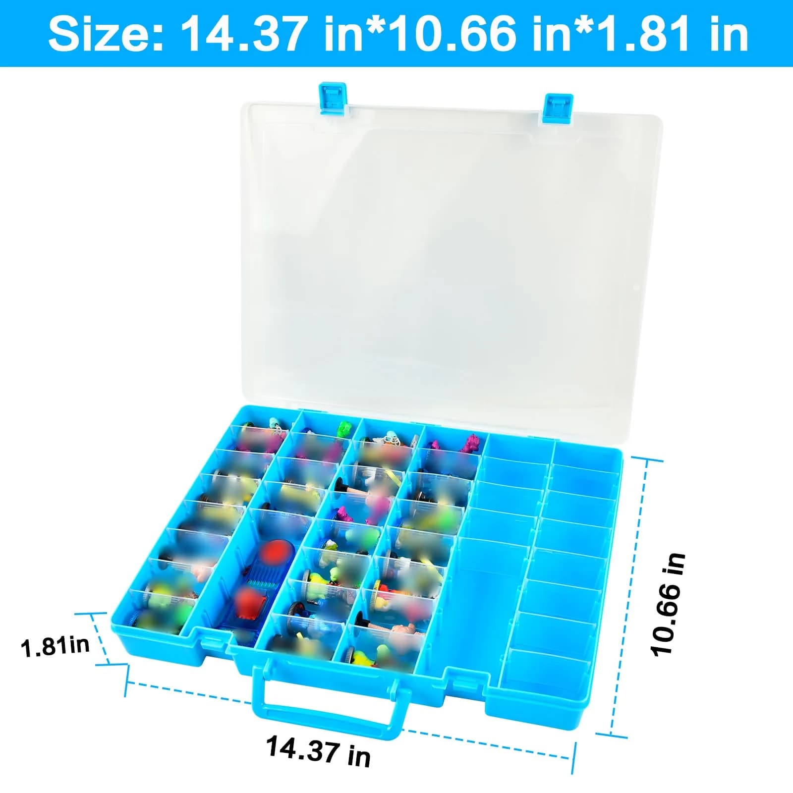 Aptbyte Blue Display Enclosure for Akedo Warriors | Large Capacity Toy Storage Case with Removable Partition - view 5